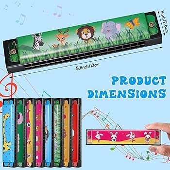 Picture of 16 Holes Mouth Organ Metal Painted Educational Harmonica Kids Beginner Musical Instruments Gift-Multicolor