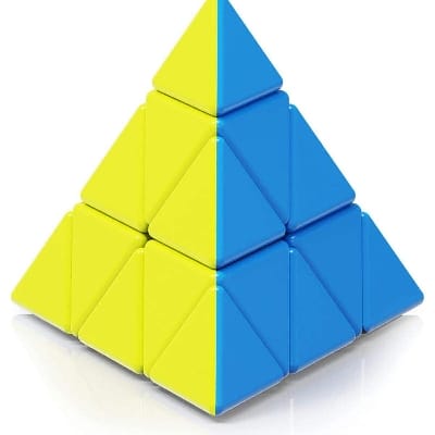 Picture of 3 Stage Pyramid Rubiks Magic Cube Sticker Less Rubiks Cube 3×3 Hi Speed Puzzle Toy for Kids-Multicolor