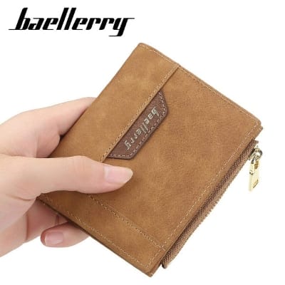 Picture of Cross Border Premium Soft Men Wallets  PU Leather Money Bag Short Wallet Business Wallets Bag Zipper Mani Beg Purses Pouch Credit Cards Holders-Black