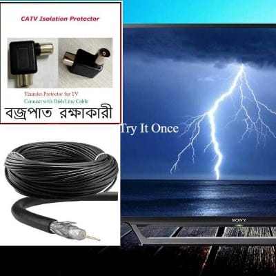 Picture of Thunder Protector For Smart/LED/CRT TV & CATV Isolation Protectors-Black
