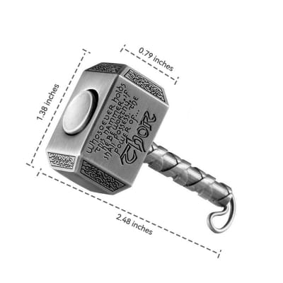 Picture of EDC Alloy Thor Hammer Stress Relief Hand Fidget Spinner Keychain Gift Metal Finger Gyro Spinning Toys