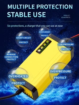 Picture of Battery Charger 12V 2A Car Motorcycle Battery Charger Multiple Protection Intelligent Current Voltage