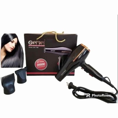Picture of Gemei GM-1780, Professional Hair Dryer 3000 Watt With Hot And Cold Air Black