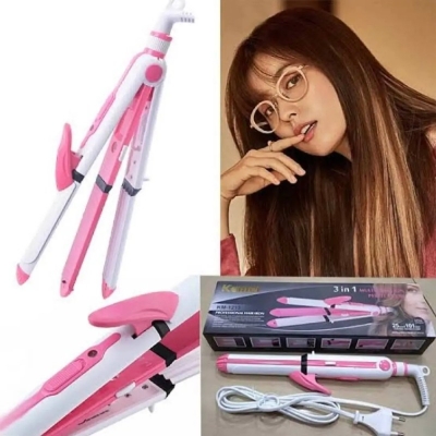Picture of Kemei KM-1213 - 3 in 1 Professional Hair Straightener Wave  Curler 