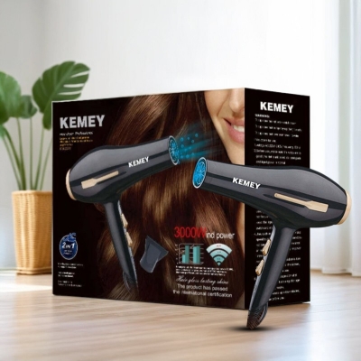 Picture of Kemey-KM-2376/2378 - 3000W ( 2 in 1 ) Powerful-Professional-Heavy-Duty-Hair-Dryer- Black