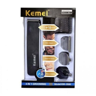 Picture of Kemei KM 3580 4 in 1 Rechargeable Professional Grooming Kit Multicolor