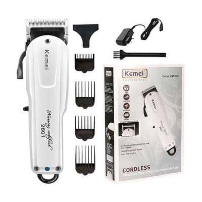 Picture of Kemei KM-2601 AC/DC Professional Rechargeable Hair Clippers AC DC Off White