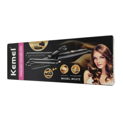 Picture of Kemei KM-W337Z Cake Curlers Three Major Water Ripple Tube Hair Curler Electric Coil Rod To Beautify Hair Does Not Hurt To Send Black