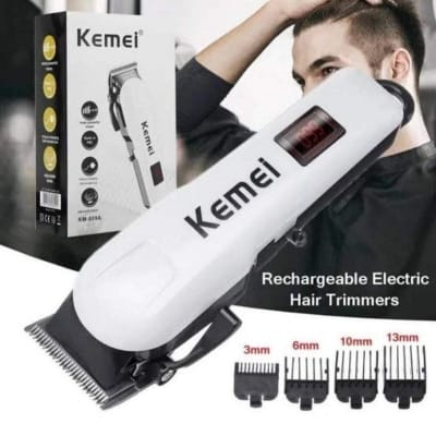 Picture of Kemei KM-809A Digital  Electric Rechargeable Professional Hair Clipper Trimmer White