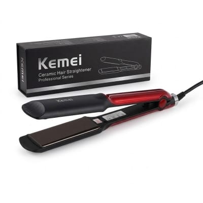 Picture of Kemei Km-531 Professional Fast Heating Hair Straightener Wet Dry Ceramic Coating Electric Hair Straightener Black