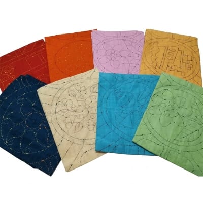 Picture of Handmade Cotton Nakshi Katha For Baby ( Large) - 10 pcs Multicolor