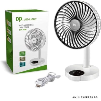 Picture of DP Rechargeable Portable Desktop Table Fan With LED Night Light DP-7626 Multicolor