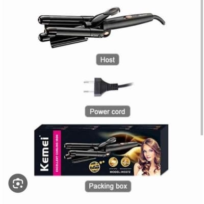 Picture of Kemei KM-W337Z Cake Curlers Three Major Water Ripple Tube Hair Curler Electric Coil Rod To Beautify Hair Does Not Hurt To Send Black