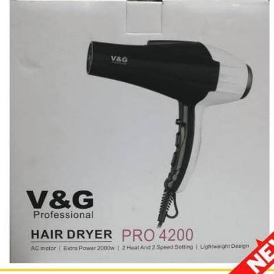 Picture of V&G Hair Dryer Pro Model-4200 - Hair Dryer 3 type Mode HOT ,COLD, NORMAL AIR Black