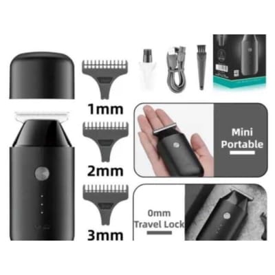 Picture of VGR V-932 zero cutting machine rechargeable cordless beard shaver electric travel mini model hair trimmer for men Black
