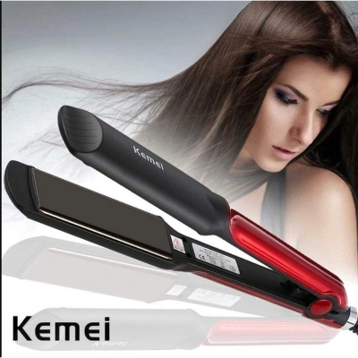 Picture of Kemei KM 531 Professional Hair Straightener Wet Dry Ceramic Coating Electric Hair Straightener Maroon