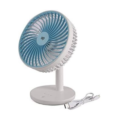 Picture of DP-7625 Rechargeable TABLE FAN Dual-mode USB Desktop Desktop Student office fan, third gear 70 mm Silent Operation 3 Blade Table Fan Multicolor