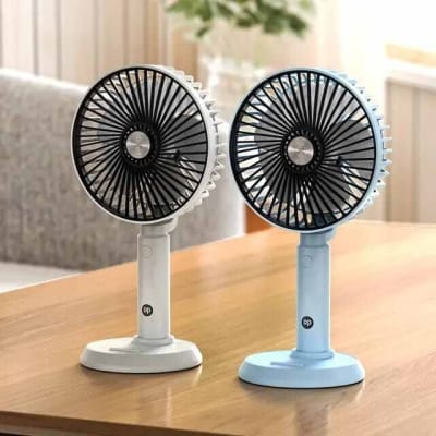 Picture of DP 7640 USB Rechargeable Floor Fan Summer Mute ventilador Student Desktop Table Fans for Office Bedroom Multicolor