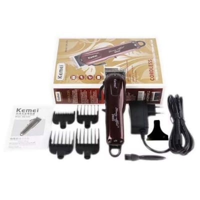 Picture of Kemei KM-2600 Professional Cord Cordless Hair Clipper Beard Trimmer for Men AC DC Maroon