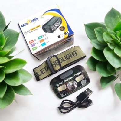 Picture of ONE STAR OS-5231 Motion Sensor White & Red Light Seven Modes Rechargeable Headlamp For Riding, Camping, Maintaining & Night Fishing Multicolor