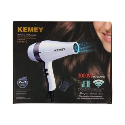 Picture of Kemei Km-5813 Professional Hair Dryer 1000W Wind Power - Hair Dryerhot and cold 