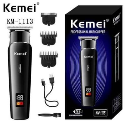 Picture of Kemei KM 1113 Professional Hair Clipper Rechargeable Beard Trimmer Hair Cutting Machine Electric Shaver For Body Safety Razor 