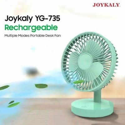 Picture of JOYKALY YG-735/ 717  Rechargeable 2400mAh Lithium Battery Strong Wind Portable Desk / Table Fan Blue