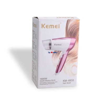 Picture of Kemey KM-6833 Professional Hair Dryer Hot and Cool Medium size heavy duty 1600watts Purple