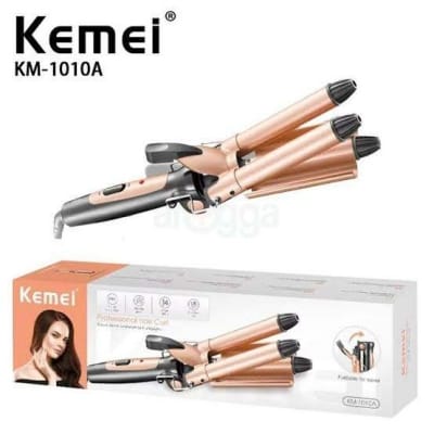 Picture of Kemei KM-1010A Professional Hair Curling Iron Machine for Men And Women Fast Heating Tourmaline Ceramic Hair Curling Iron Pink Multicolor