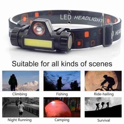 Picture of Joykaly YG 5219 USB Rechargeable Headlamp LED HeadLight Flashlight Waterproof Cycling Outdoor Head Torch Lamp Light Black