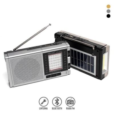 Picture of Ktf-1489 Solar Rechargeable Radio Speaker Bt Mini Portable Wireless Speaker Am Fm Sw 3 Bands Usb Tf Mp3 Player with Flashlight Multicolor