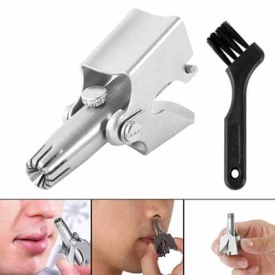 Picture of Portable Mini Stainless Steel Manual Nose Ear Hair Trimmer silver