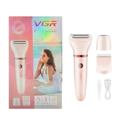 Picture of VGR V-735 Professional 3-in-1 Lady Shaver Set | Waterproof Cordless Trimmer for Women (Green/Pink) Multicolor