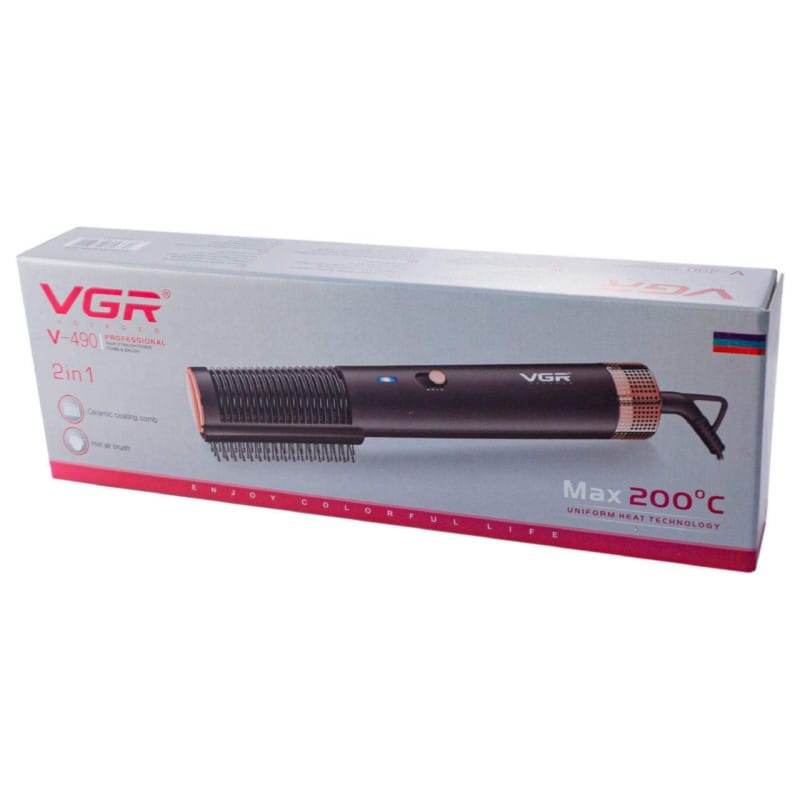 Picture of VGR Professional 2 in 1 Hair Straightener Comb & Brush V-490 Hair Straightener Brush  (Black)