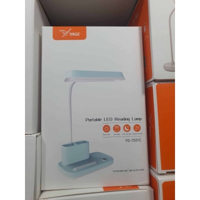 Picture of YAGE YG-T031C Touch Dimming Table Lamp for Study Eye Protection Rechargeable Desk Lamp with Pen Holder & Phone Holder Multicolor