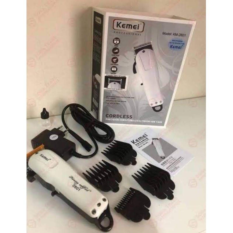 Picture of Kemei KM-2601 AC/DC Professional Rechargeable Hair Clippers AC DC Off White