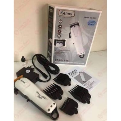 Picture of Kemei KM-2601 AC/DC Professional Rechargeable Hair Clippers AC DC Off White