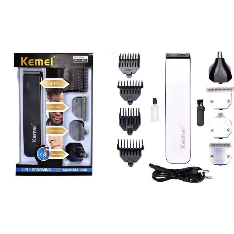 Picture of Kemei KM 3580 4 in 1 Rechargeable Professional Grooming Kit Multicolor