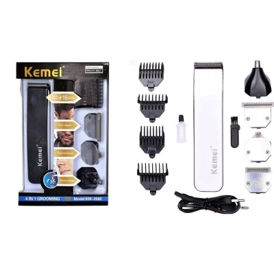 Picture of Kemei KM 3580 4 in 1 Rechargeable Professional Grooming Kit Multicolor