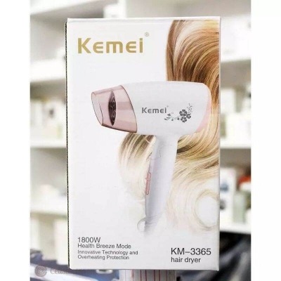 Picture of Kemey KM- 3365 /6833 Professional Hot And Cold FoldableHair Dryer - Hair Dryer Multicolor