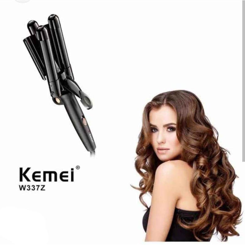 Picture of Kemei KM-W337Z Cake Curlers Three Major Water Ripple Tube Hair Curler Electric Coil Rod To Beautify Hair Does Not Hurt To Send Black