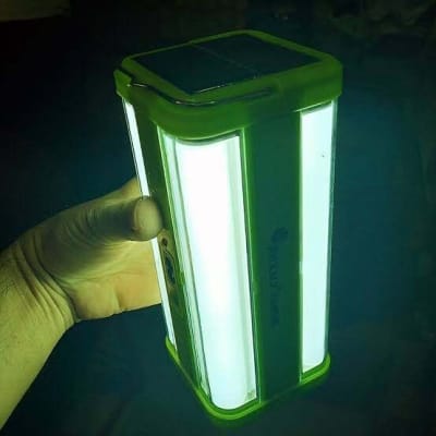 Picture of JOYKALY YG-8002S Rechargeable Solar Charging Dual Mode 4 LED Bulb Portable Flashlight / Lamp Multicolor