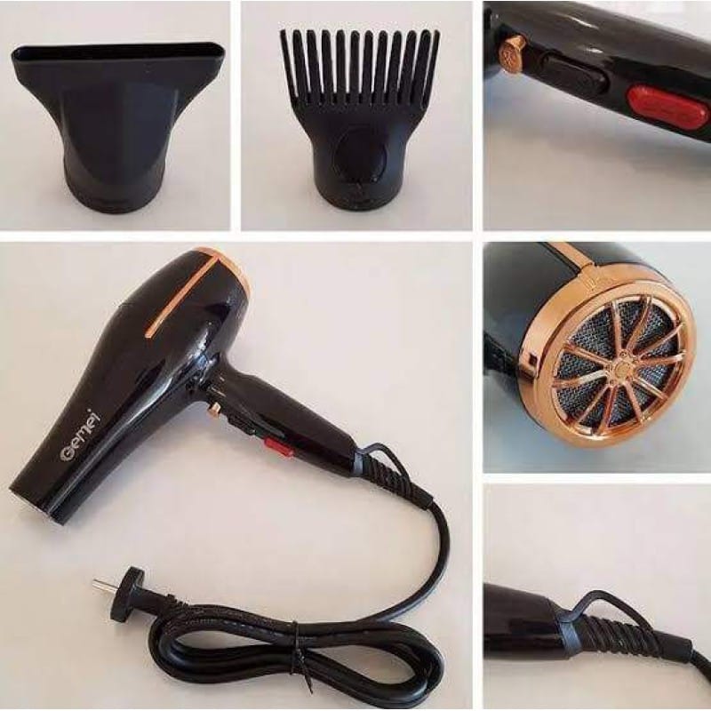 Picture of Gemei GM-1780, Professional Hair Dryer 3000 Watt With Hot And Cold Air Black