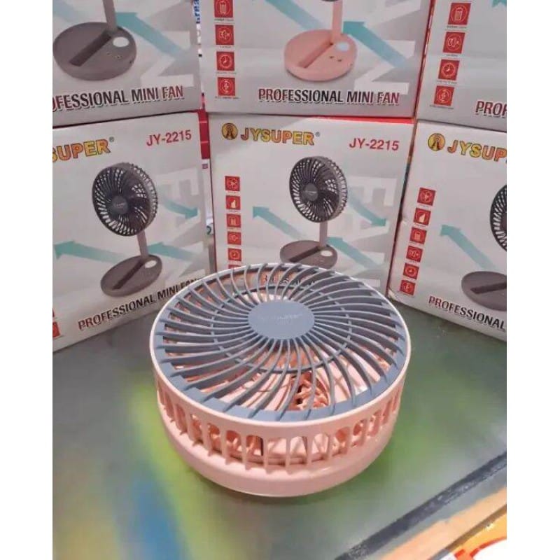 Picture of JYSUPER JY-2215 High-Quality Foldable Portable Mini Desk Fan with Rechargeable Battery, 180 Degree Rotation, USB Charging, Quiet Operation 