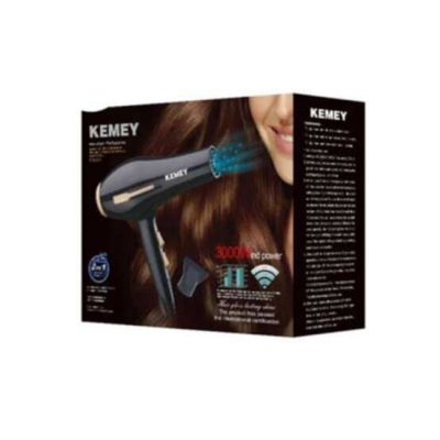 Picture of Kemey-KM-2376/2378 - 3000W ( 2 in 1 ) Powerful-Professional-Heavy-Duty-Hair-Dryer- Black