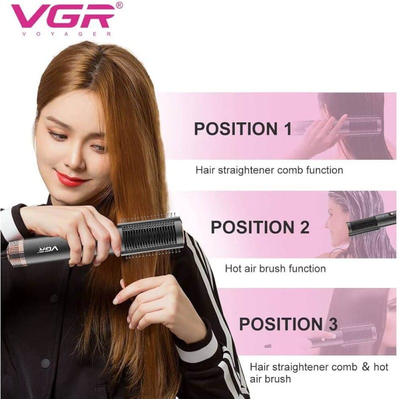 Picture of VGR Professional 2 in 1 Hair Straightener Comb & Brush V-490 Hair Straightener Brush  (Black)