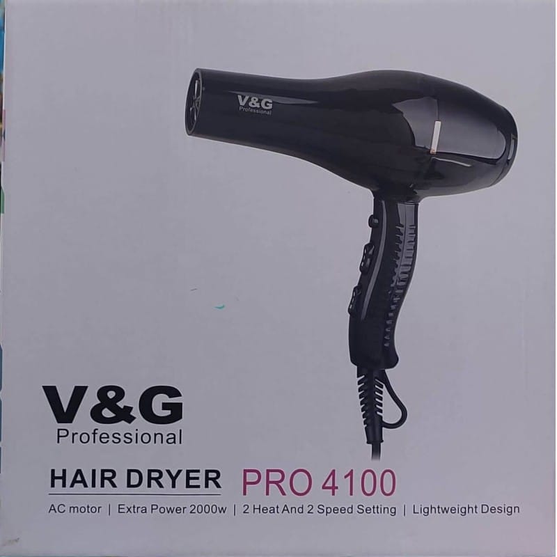 Picture of V&G Professional Hair Dryer Pro4100 Ac Motor Extra Power 2000W Black