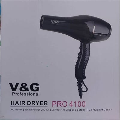 Picture of V&G Professional Hair Dryer Pro4100 Ac Motor Extra Power 2000W Black