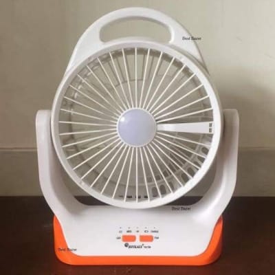 Picture of JOYKALY YG-729 Portable Rechargeable LED Light AC/AD Electronic Fan with 8" inches High Speed Blade Multicolor