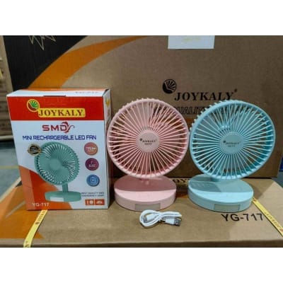 Picture of JOYKALY YG-735/ 717  Rechargeable 2400mAh Lithium Battery Strong Wind Portable Desk / Table Fan Blue